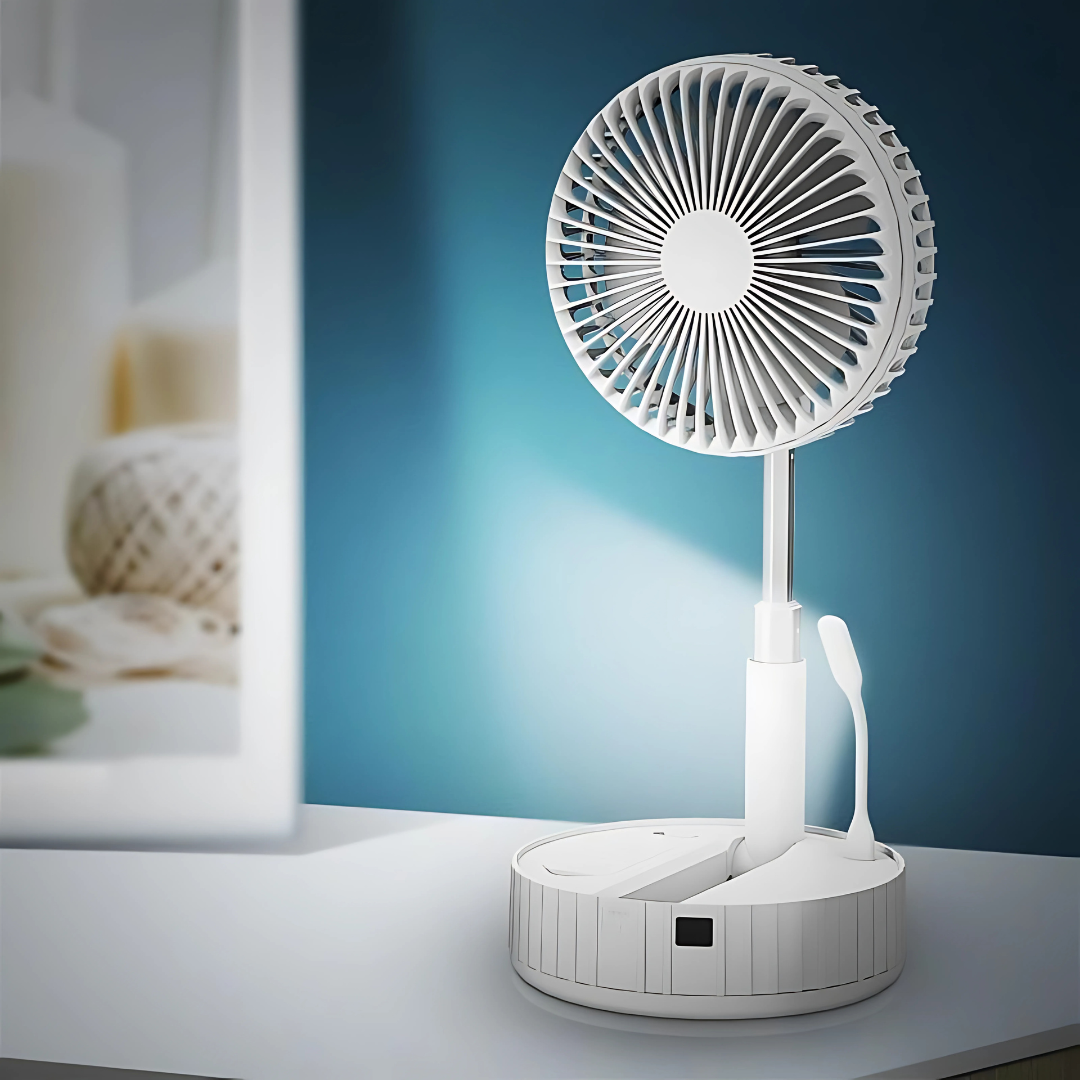 Rechargeable Table Fan – Powerful Portable Desk Fan with Adjustable Speed & Long Battery Backup