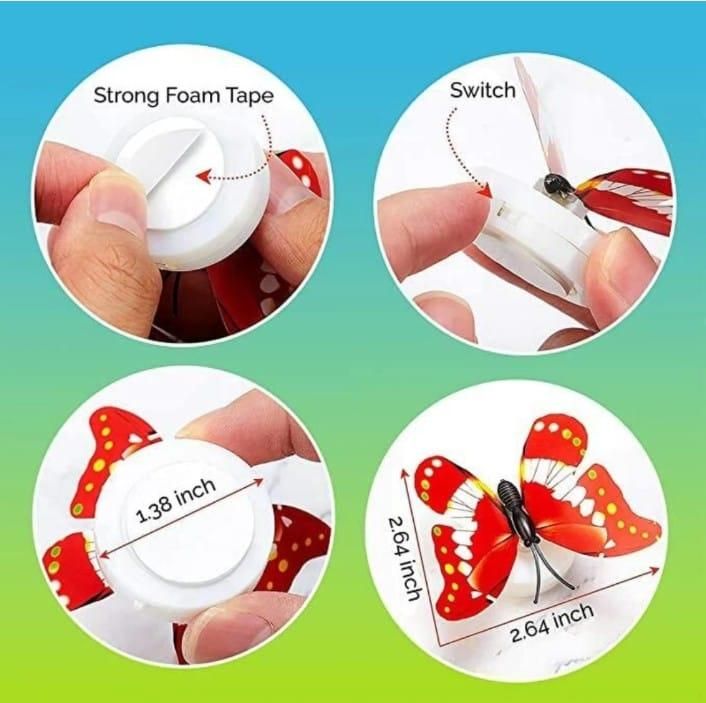 3D Butterfly LED Wall Lights (Pack of 3) – Color-Changing Night Lamps for Bedroom & Home Décor