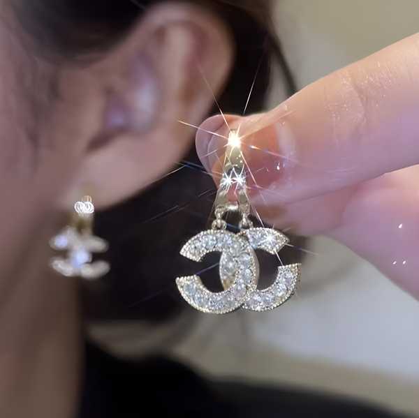 AVR JEWELS Gold & Silver Plated Hoop Double C Drop Earrings – Stylish Jewelry for Girls & Women