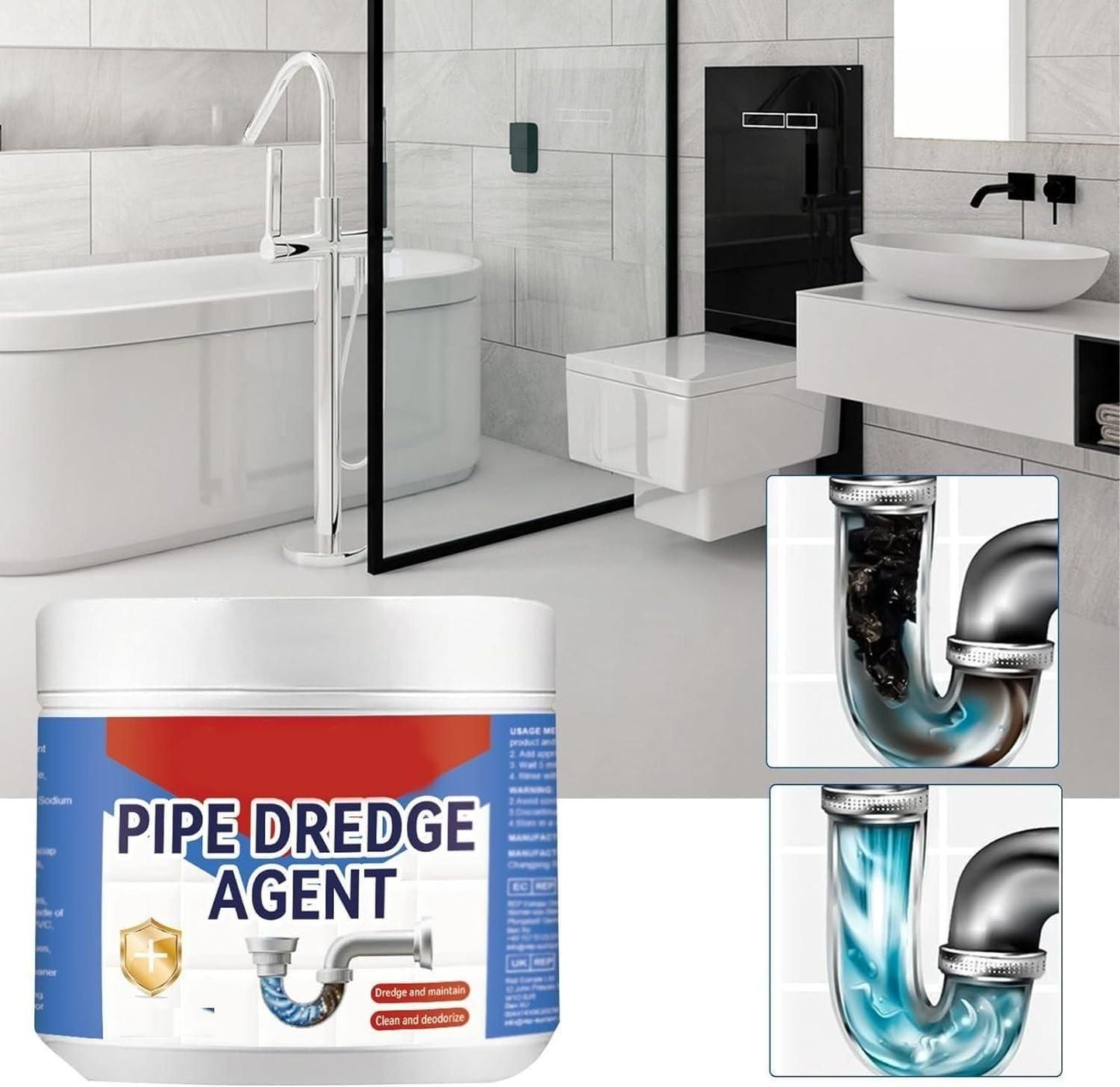 Kitchen Pipe Dredging Cleaning Agent (260g) – Powerful Drain Cleaner for Clogs, Grease & Odor Removal