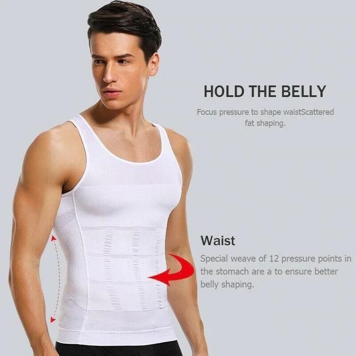 Men’s Solid Compression FlexVest – Slimming Body Shaper for Abdomen & Back Support