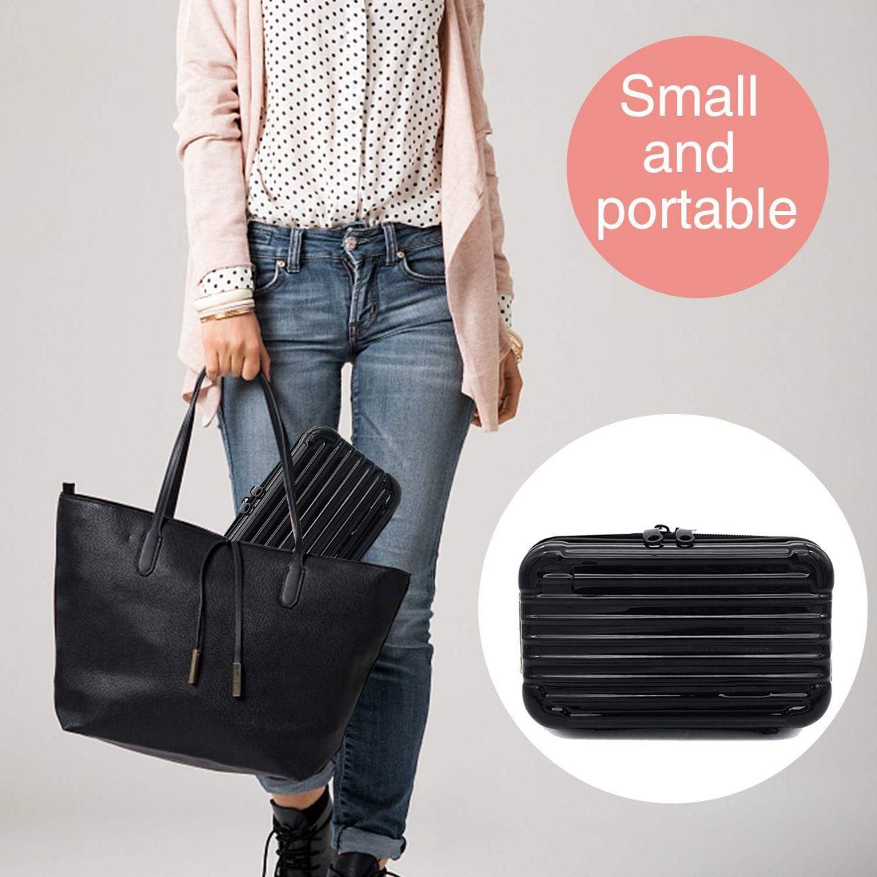 Shell-Shaped Cosmetic Bag – Waterproof Hard Shell Makeup Case - BLACK