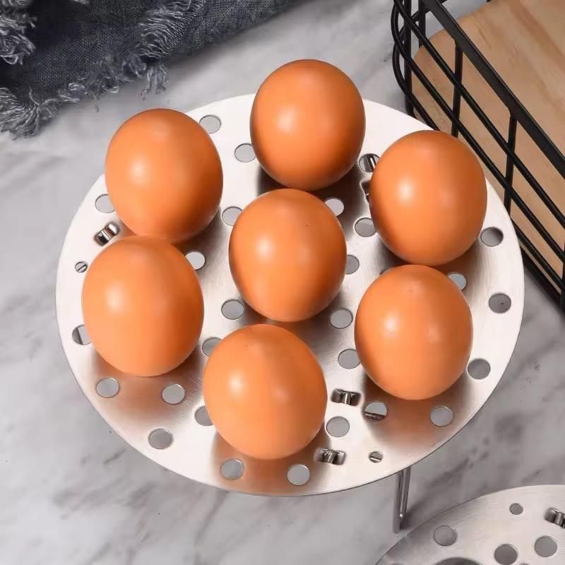 Stainless Steel Round Egg Steamer Rack 7 Holes Stand