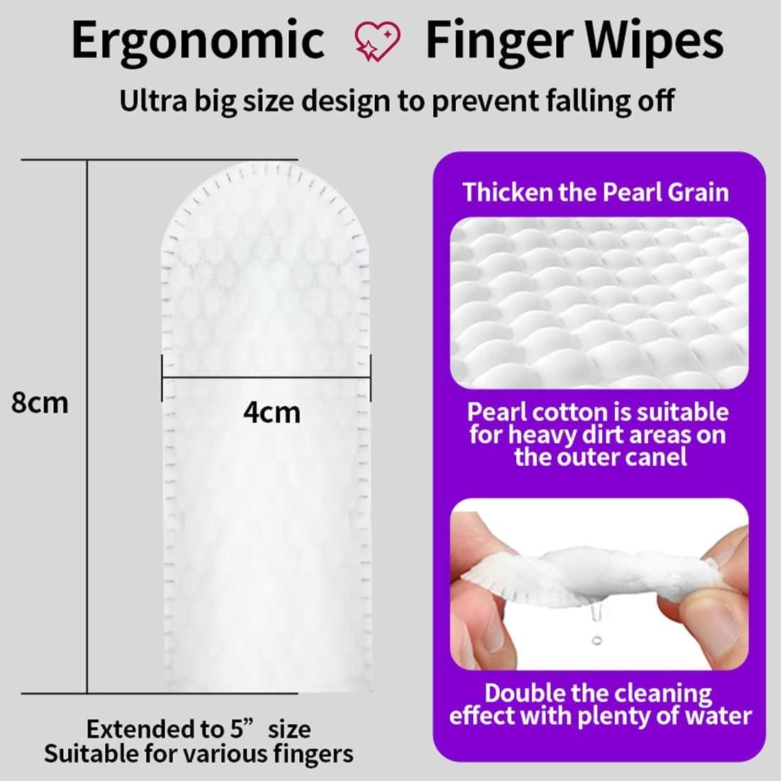 50 Pcs Pet Wet Wipes – Disposable Dog Finger Toothbrush & Cat Teeth Cleaning Wipes for Oral Health Care