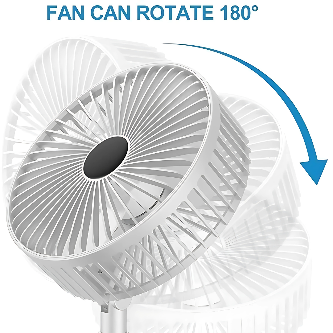 Rechargeable Table Fan – Powerful Portable Desk Fan with Adjustable Speed & Long Battery Backup