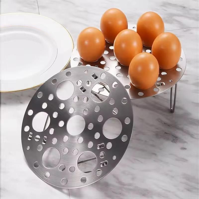 Stainless Steel Round Egg Steamer Rack 7 Holes Stand