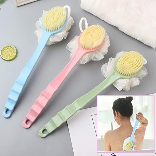 ArcReactor Zone 2-in-1 Loofah & Bath Brush with Handle – Double-Sided Back Scrubber with Soft Bristles