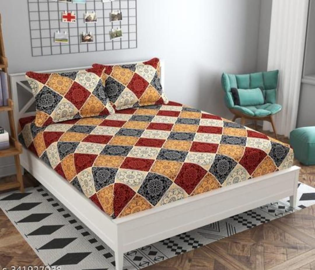 Round Elastic Fitted Double Bed Bedsheet