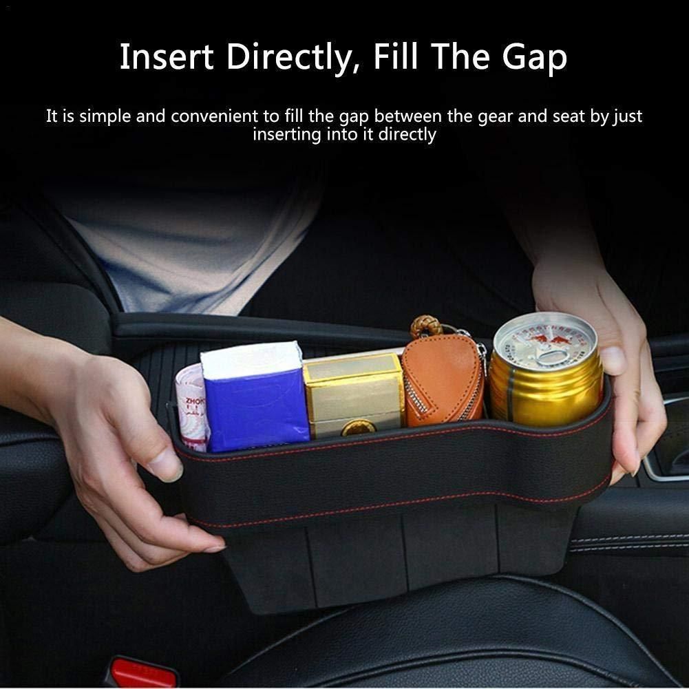 PU Leather Car Seat Side Organizer – Console Gap Filler with Pocket Storage, Assorted Colors