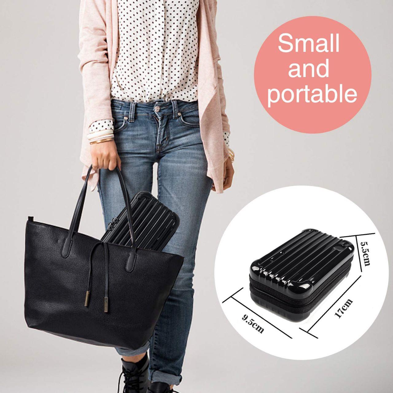 Shell-Shaped Cosmetic Bag – Waterproof Hard Shell Makeup Case - BLACK