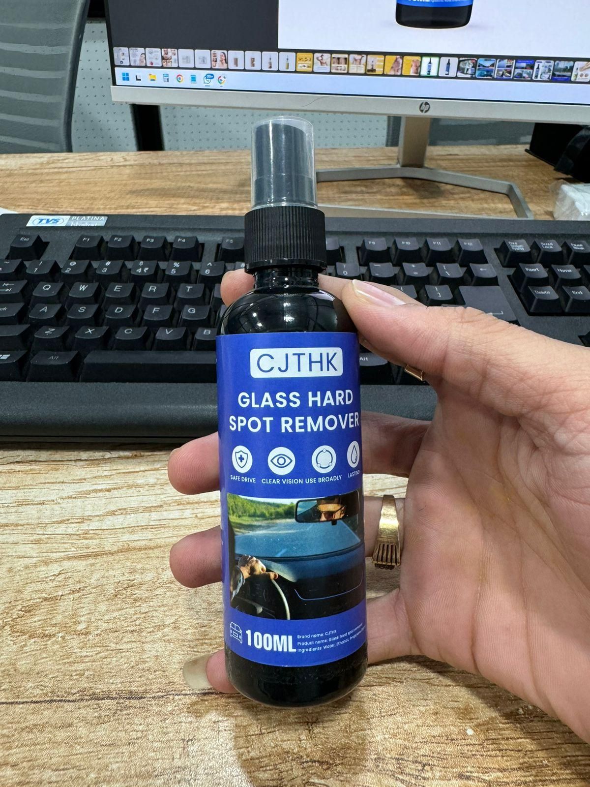 Glass Hard Spot Remover 100ml – Advanced Formula for Stubborn Water Stains, Soap Scum, and Mineral Deposits on Glass Surfaces