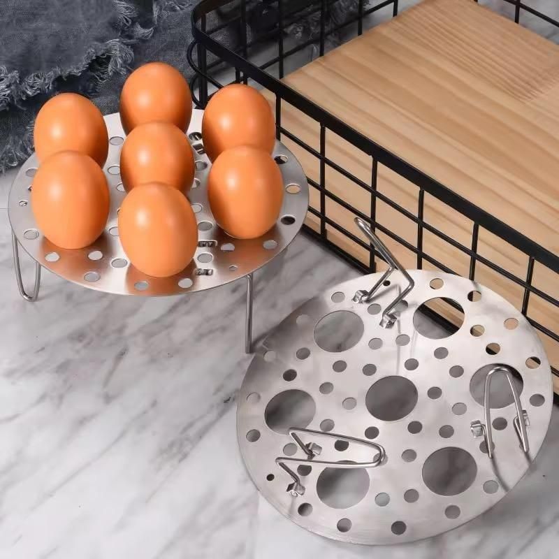 Stainless Steel Round Egg Steamer Rack 7 Holes Stand