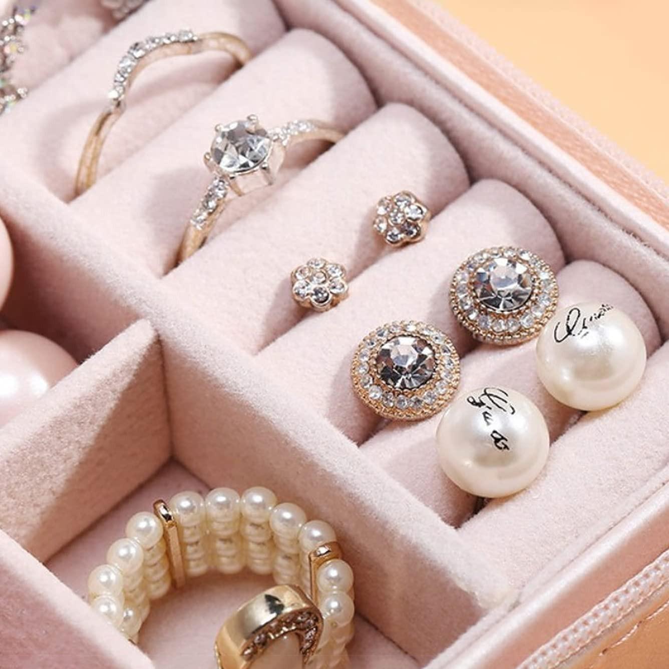 Portable Travel Jewellery Organizer Pouch – Compact Storage Case for Earrings, Rings & Necklaces