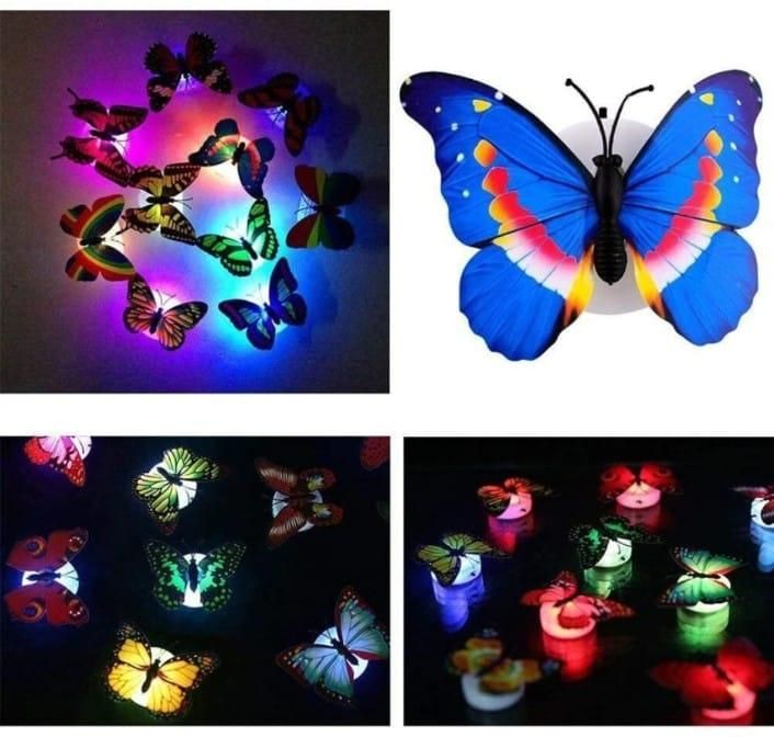3D Butterfly LED Wall Lights (Pack of 3) – Color-Changing Night Lamps for Bedroom & Home Décor