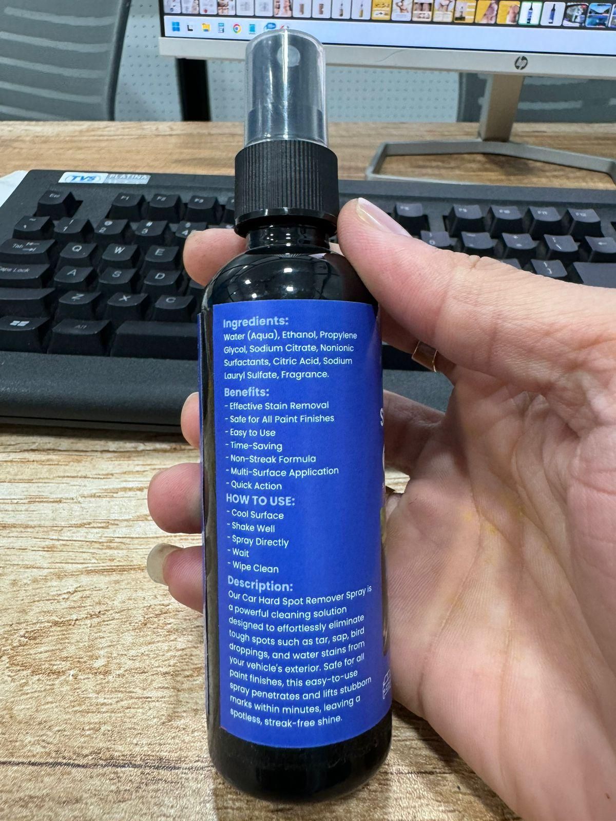 Glass Hard Spot Remover 100ml – Advanced Formula for Stubborn Water Stains, Soap Scum, and Mineral Deposits on Glass Surfaces