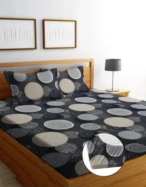 Round Elastic Fitted Double Bed Bedsheet