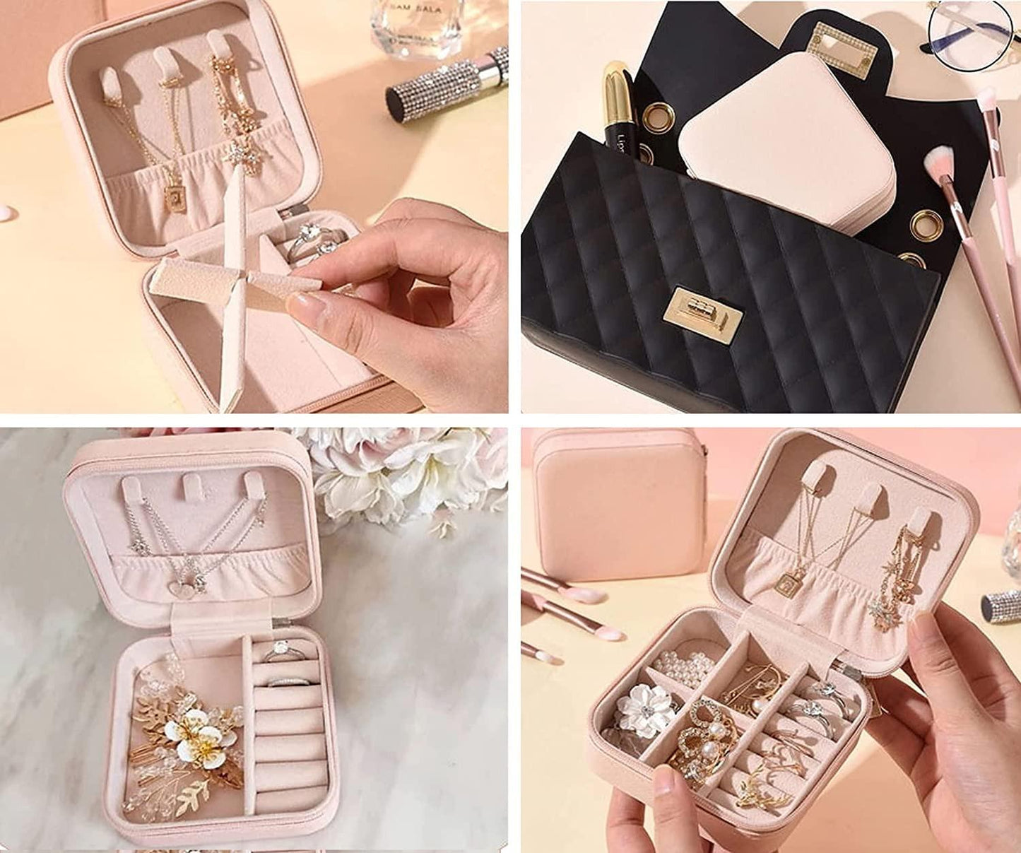 Portable Travel Jewellery Organizer Pouch – Compact Storage Case for Earrings, Rings & Necklaces