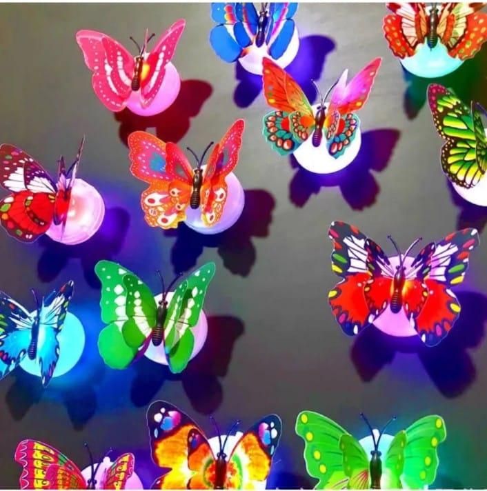 3D Butterfly LED Wall Lights (Pack of 3) – Color-Changing Night Lamps for Bedroom & Home Décor