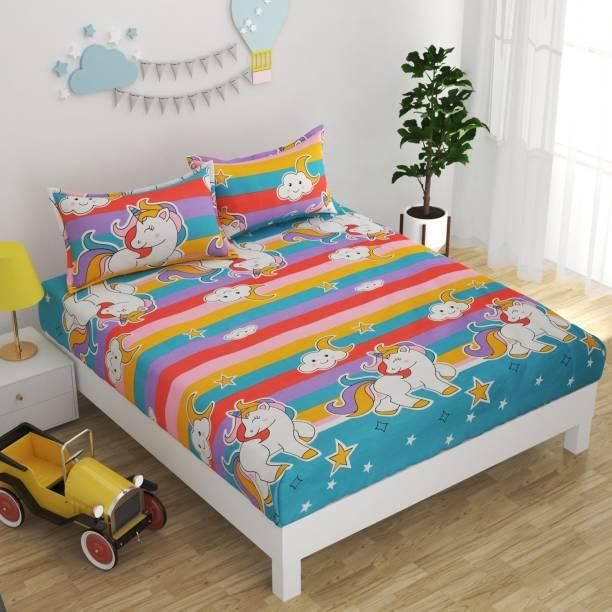 Round Elastic Fitted Double Bed Bedsheet