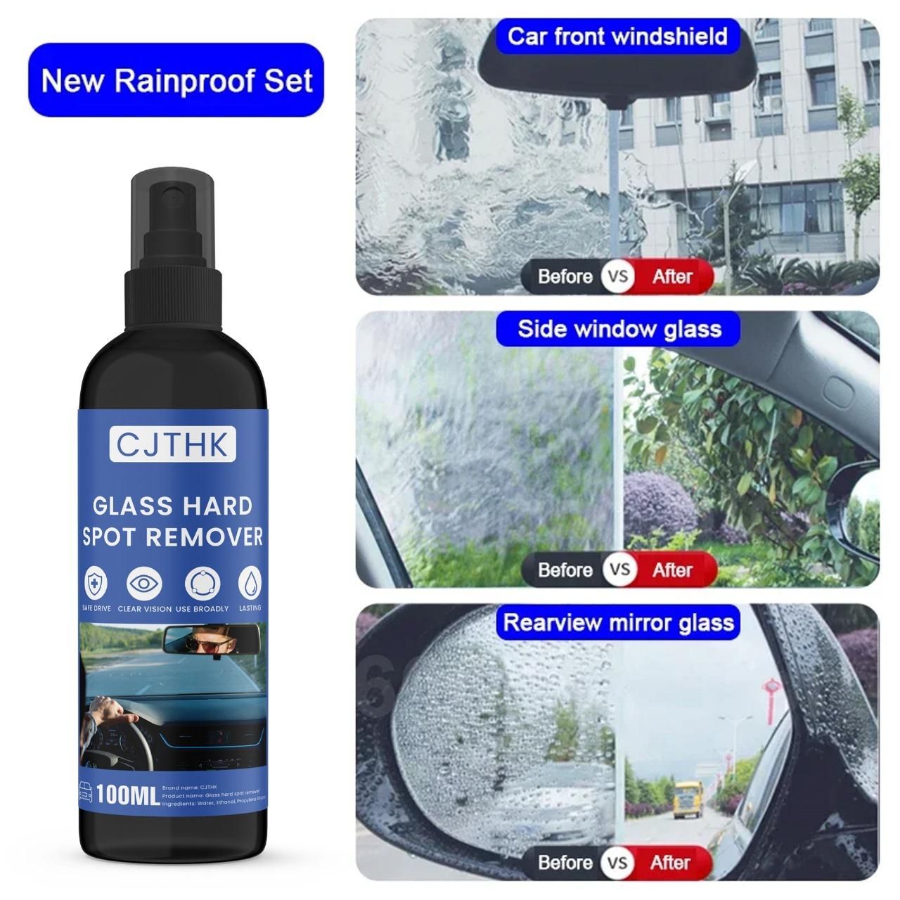 Glass Hard Spot Remover 100ml – Advanced Formula for Stubborn Water Stains, Soap Scum, and Mineral Deposits on Glass Surfaces