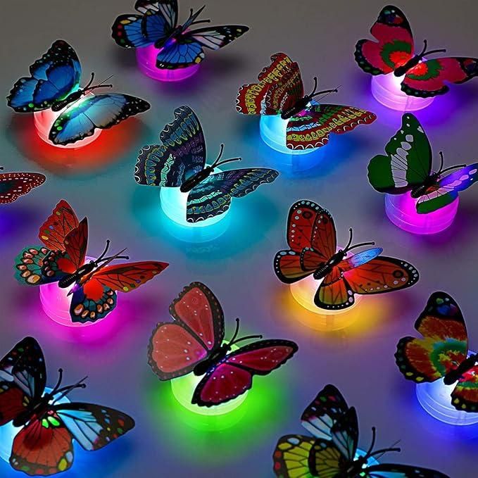 3D Butterfly LED Wall Lights (Pack of 3) – Color-Changing Night Lamps for Bedroom & Home Décor
