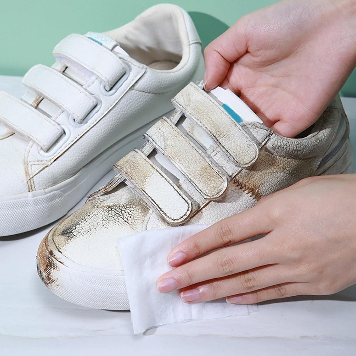 Shoe Cleaning Wet Wipes Fast Scrubbing Shoes Cleaning Tissue Sneakers Non-woven Detergent Quick Wipes Disposable Travel Portable Removes Dirt Stains