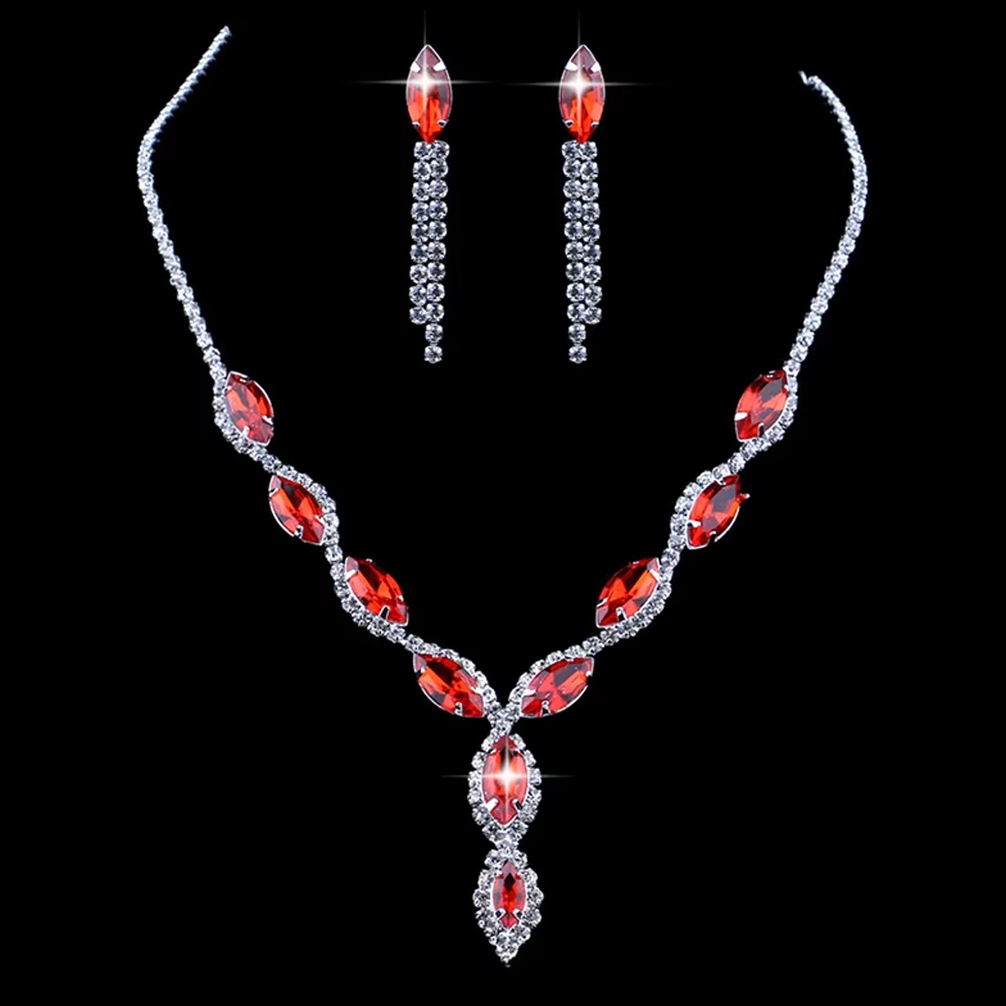 Necklace And Earrings Set Wedding Jewelry Set (1 Set Mix Color)