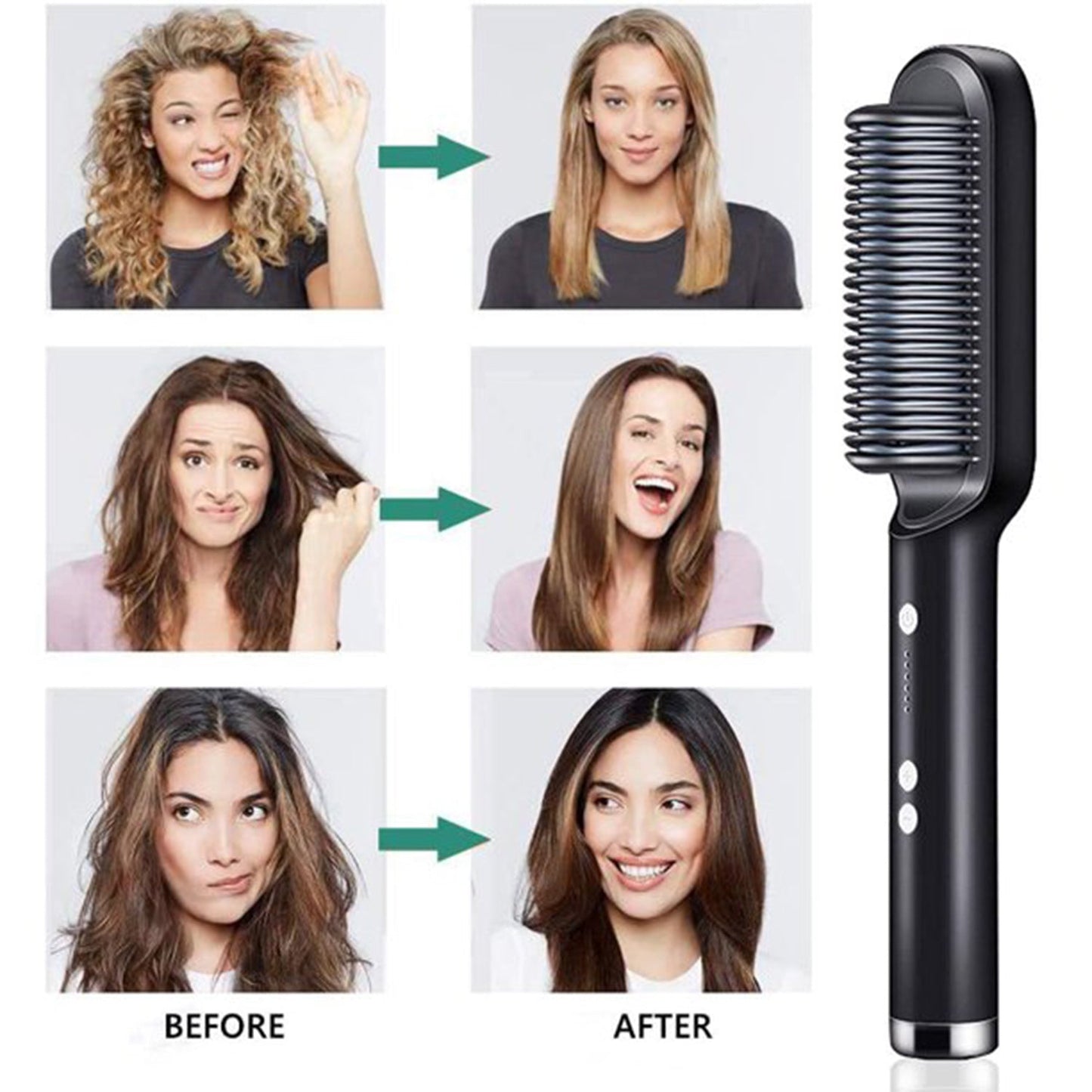 GlamWave Hair Styler Pro – Professional Electric Hair Straightener Comb Brush