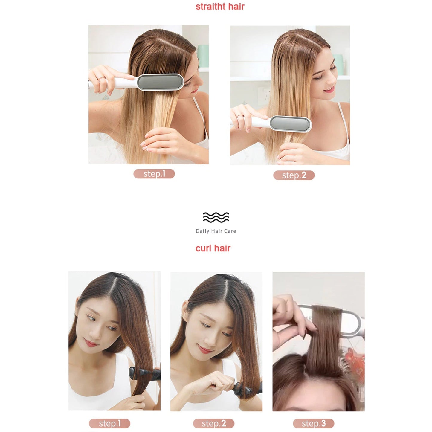 GlamWave Hair Styler Pro – Professional Electric Hair Straightener Comb Brush