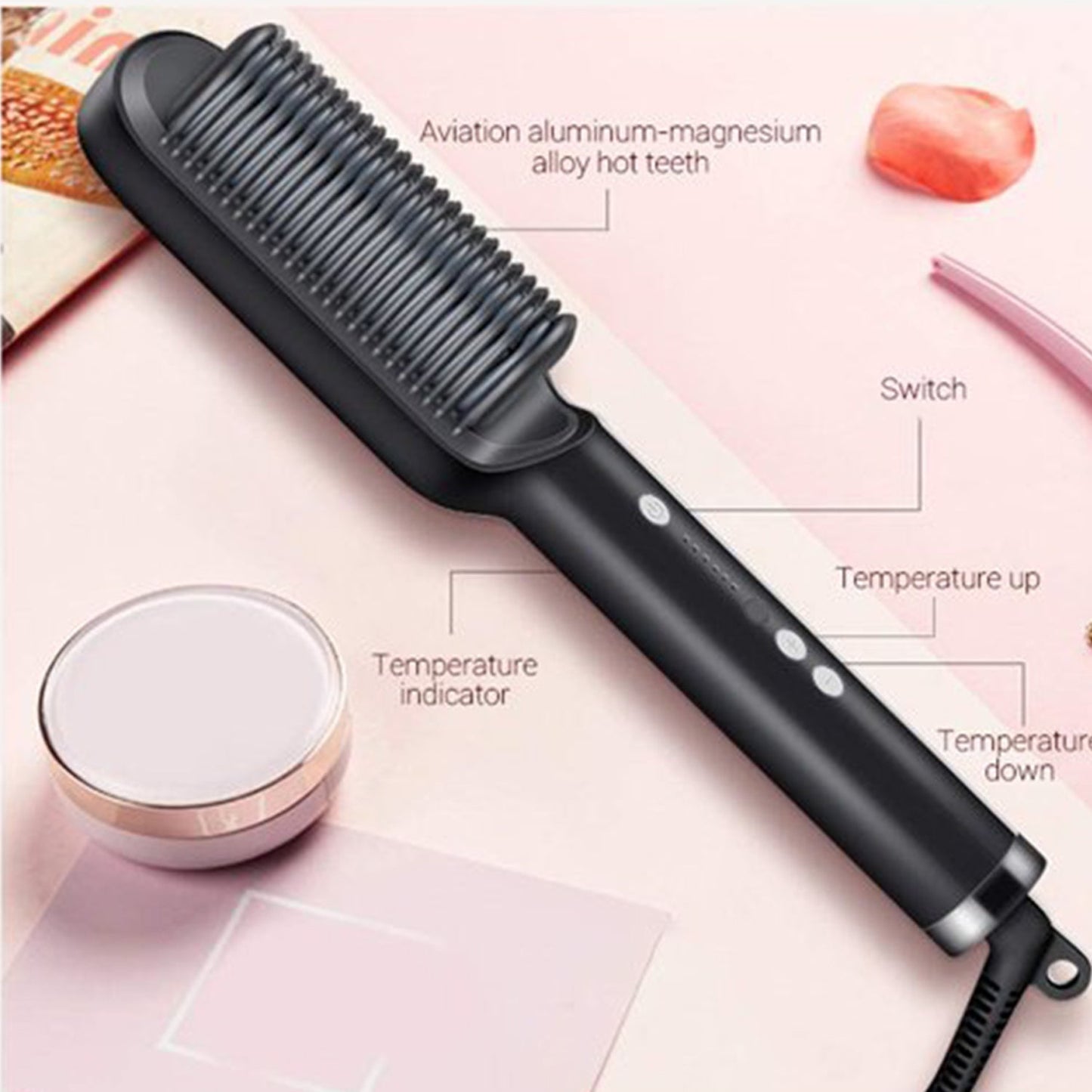 GlamWave Hair Styler Pro – Professional Electric Hair Straightener Comb Brush