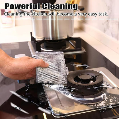 Multipurpose Wire Dishwashing Rags (Pack of 10) – Non-Scratch, Reusable Cleaning Cloths for Wet & Dry Use