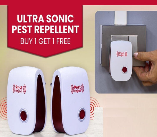 Ultrasonic Pest Repeller for Mosquito, Cockroaches, Rats, Monkey, etc (Buy 1 Get 1 Free)