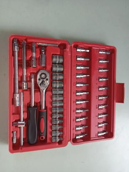 46-in-1 Multi-Purpose Hand Tool Kit – Screwdriver, Socket & Ratchet Wrench Set with Precision Bits in Carry Case