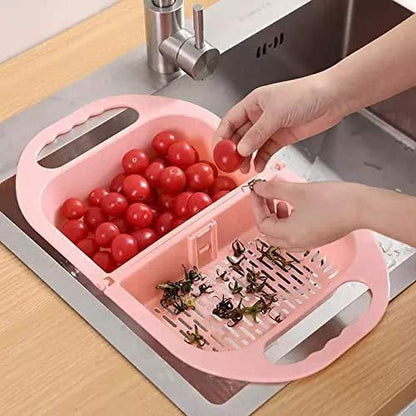 Kitchen Foldable Colander Sink Strainer Basket