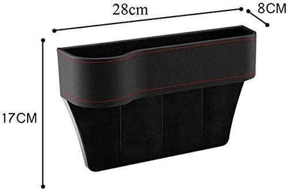 PU Leather Car Seat Side Organizer – Console Gap Filler with Pocket Storage, Assorted Colors