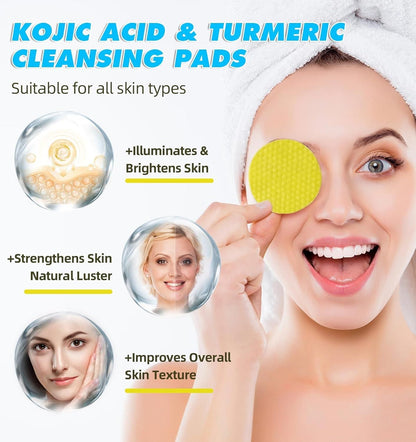 KojicClear™ - Turmeric Kojic Acid Cleansing Pads ( Pack Of 20)