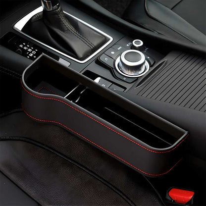 PU Leather Car Seat Side Organizer – Console Gap Filler with Pocket Storage, Assorted Colors