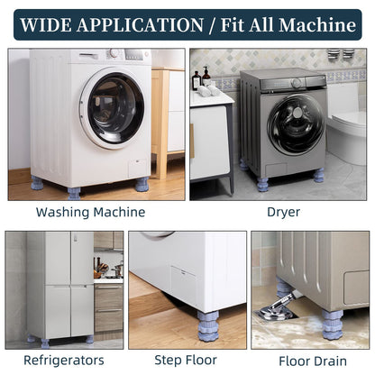 VibroGuard™️ Washing Machine Adjustable Height Footpads (Pack of 4) – Anti-Vibration Pads for Noise Reduction and Appliance Stability