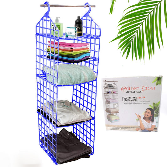 Multipurpose 5 Layer Folding Clothes Storage Rackscloset For Students Wardrobe Shelves Socks Scarf T-shirt Etchanging Organizer Storage Holders  Racks