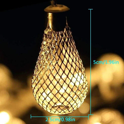 16 Led Golden Metal Rain Drop Copper String Fairy Light for Decoration - Warm White - VirtuMart