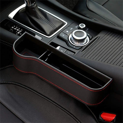 Seat Pockets PU Leather Car Console Side Organizer with