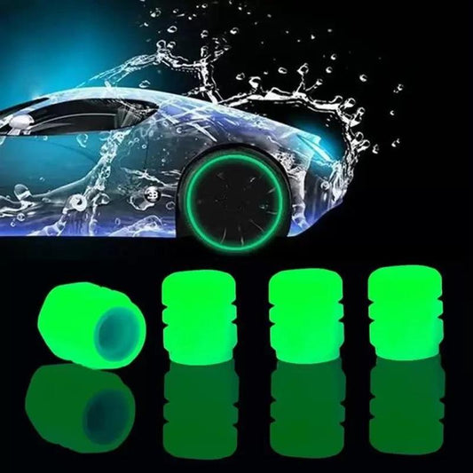 FLUORESCENT TIRE VALVE CAPS (4 Pack)