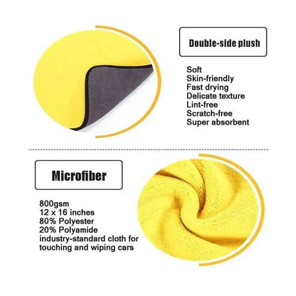 Super Absorbent Dual Sided Thick Lint &Streak Free Multipurpose Magic Microfiber Towel for Car,Bike,Home & Kitchen Cleaning ,Polishing & Detailing