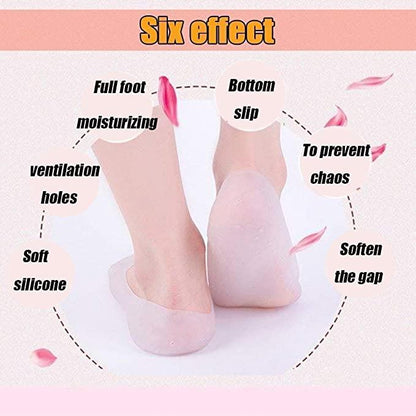 Anti Crack Full Length Silicone Foot Protector Moisturizing Socks (Pair of 1) - VirtuMart