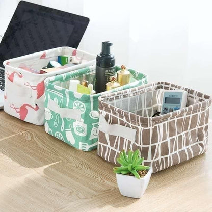 Canvas Fabric Basket with Handle - VirtuMart