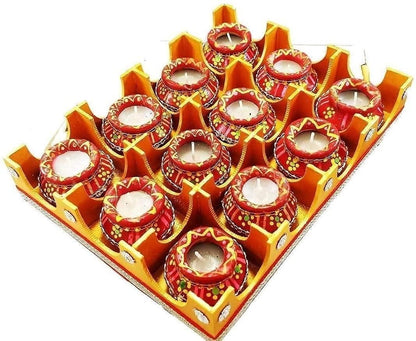 Clay Mataki Wax Diya - Set of 4 - VirtuMart