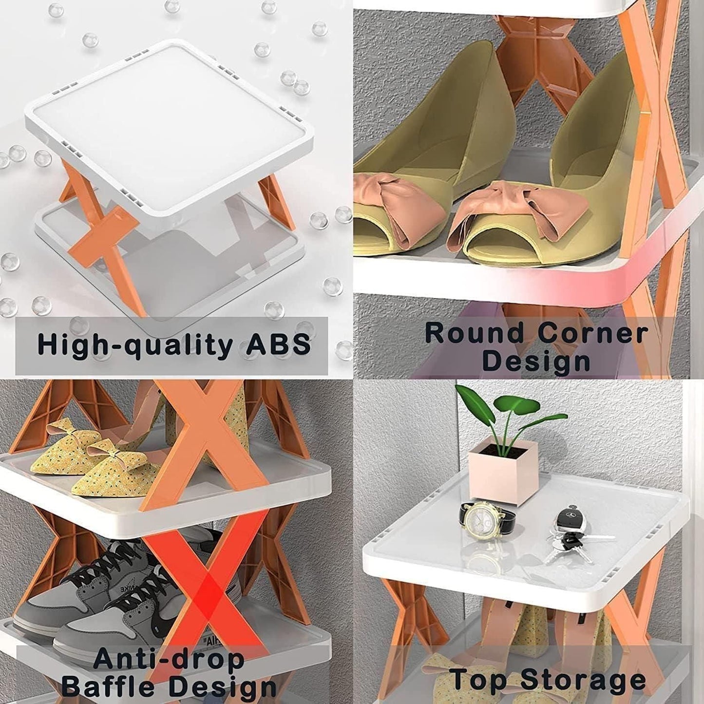 DIY Plastic Assembly Shoe Shelf Stackable Shoe Rack - VirtuMart