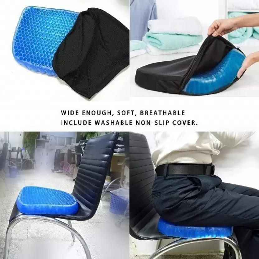 Gel Orthopedic Seat Cushion for Office Chair, Wheelchair, or Home Rubber Cushion for Back Pain - VirtuMart