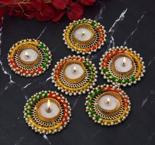GOTA Patti Multi Color Candle (Set of 4) - VirtuMart