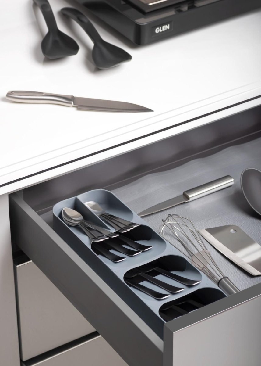 Junk Drawer Organizer Tray for Cutlery Silverware Original Knife and Fork Storage (Pack of 2) - VirtuMart